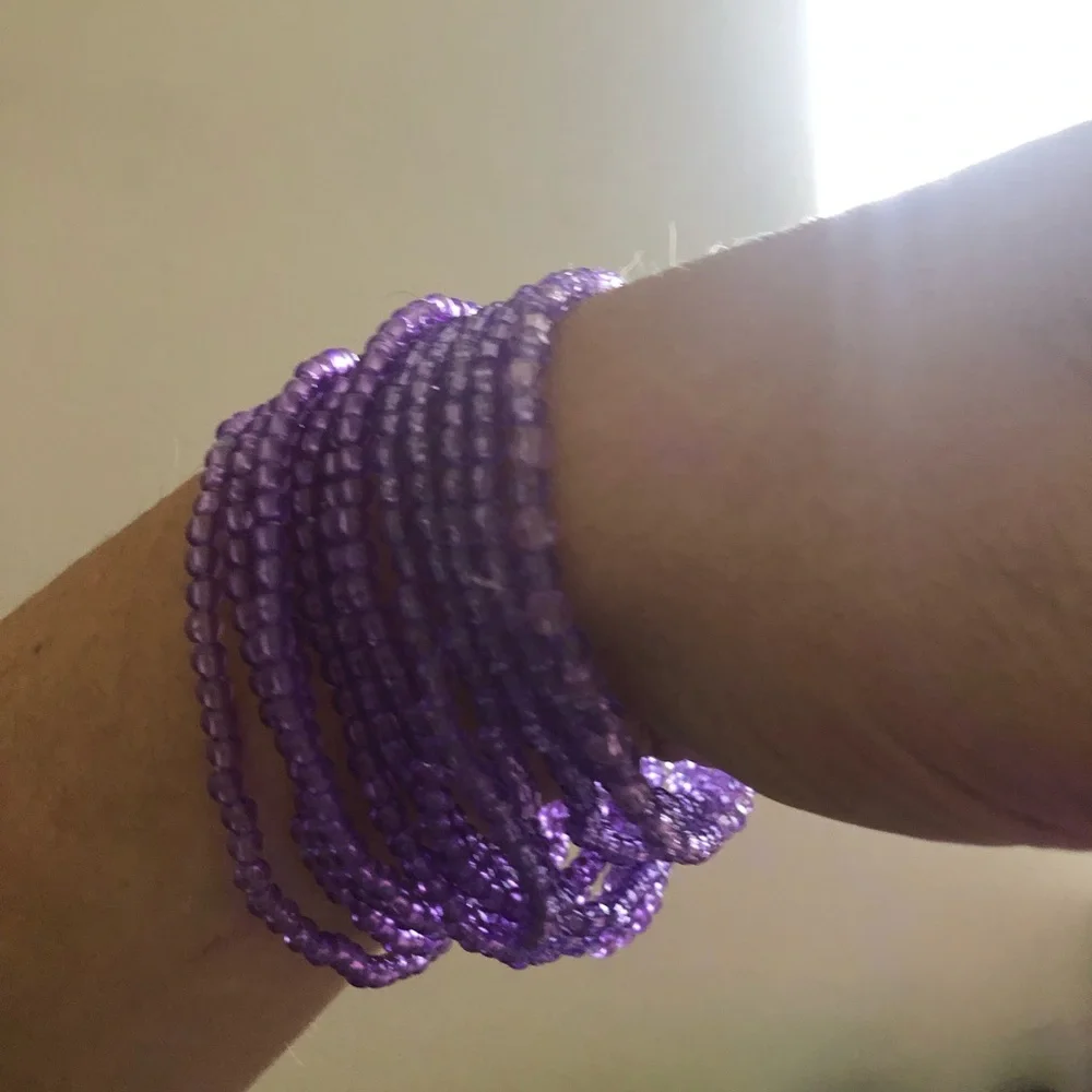 Purple Beaded Bracelet set